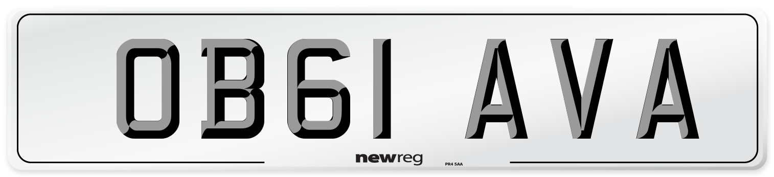 OB61 AVA Number Plate from New Reg